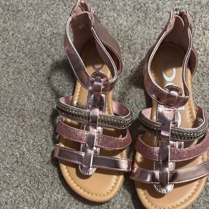 bebe Metallic Pink Kids Sandals